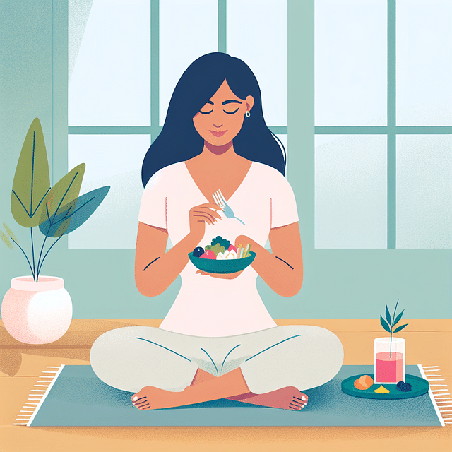 person eating mindfully