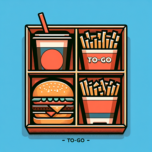 fast food portion in a to-go box