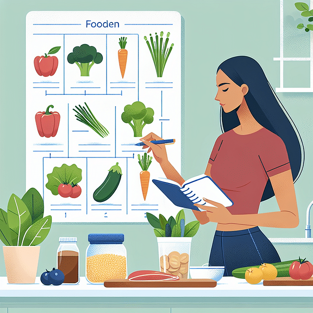 person planning healthy meal options