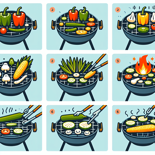 grilled vegetables on a Korean BBQ