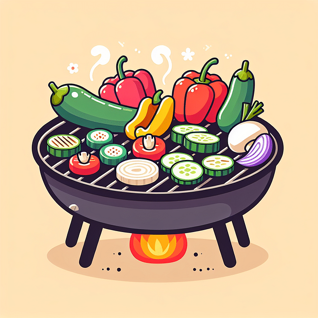 grilled vegetables for Korean BBQ