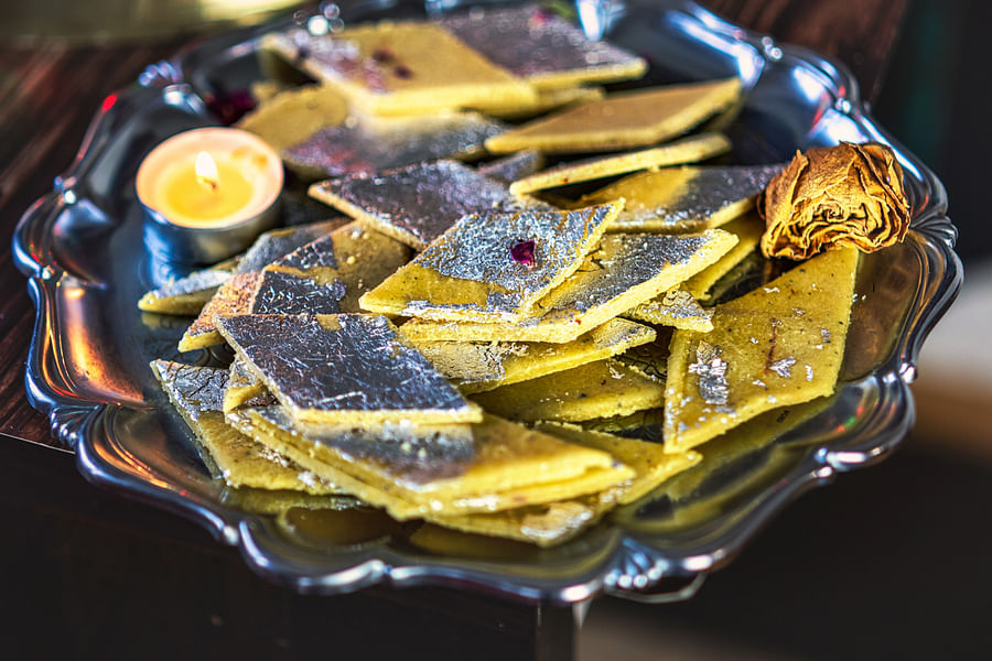 Almond Burfi with dates