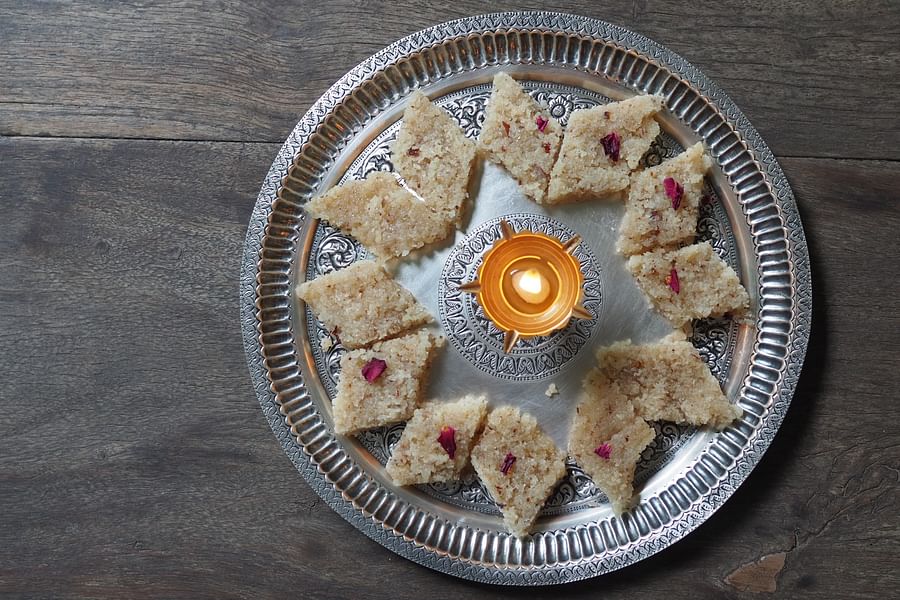 Coconut Barfi with jaggery