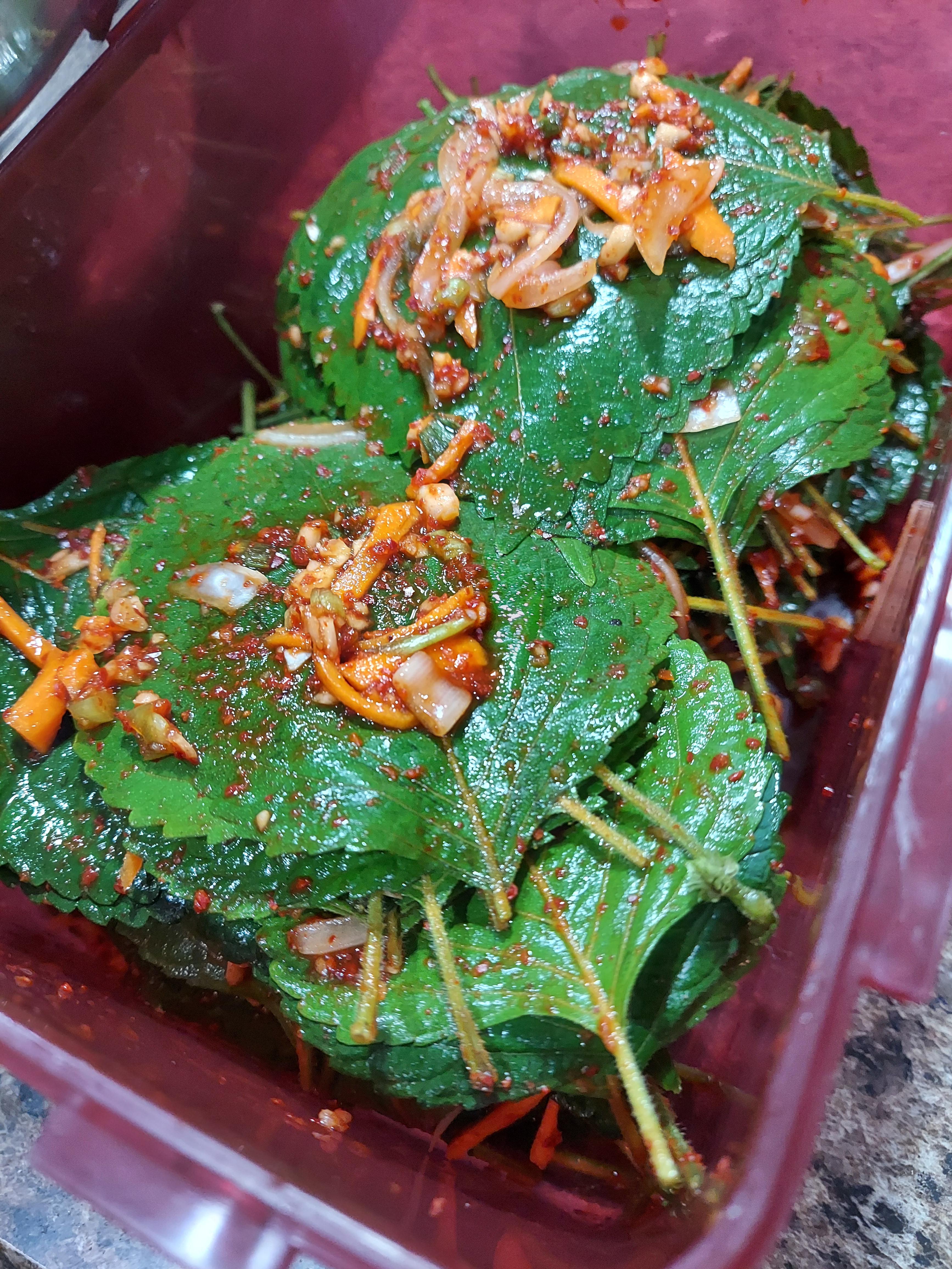 Perilla leaves in Korean cooking