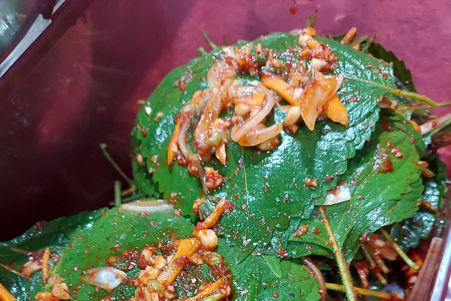 Perilla leaves in Korean cooking