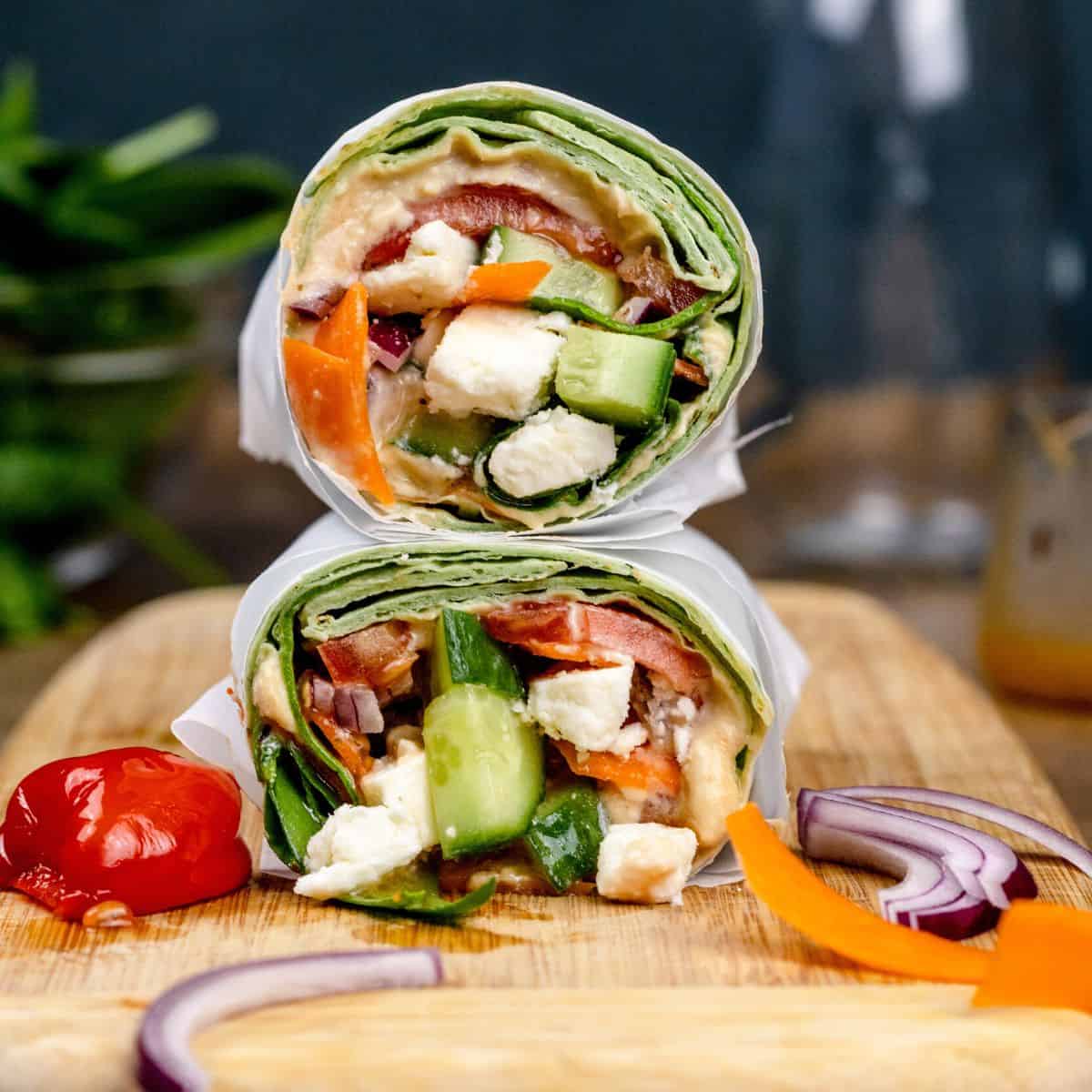 whole grain veggie wraps