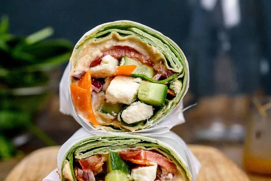 whole grain veggie wraps