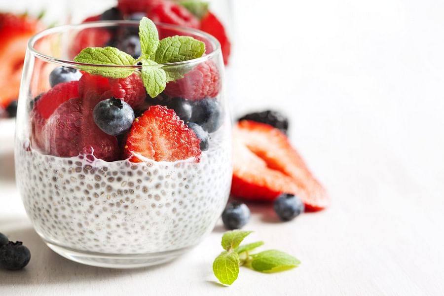 chia pudding with fruits