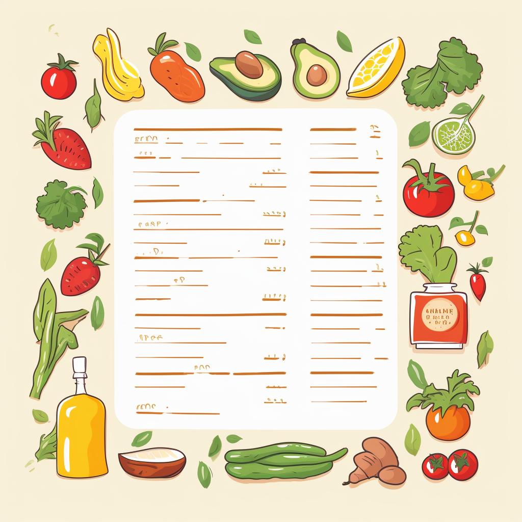 A shopping list with various healthy food items written on it.