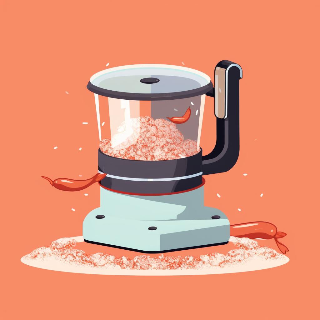 Shrimp shell powder in a grinder