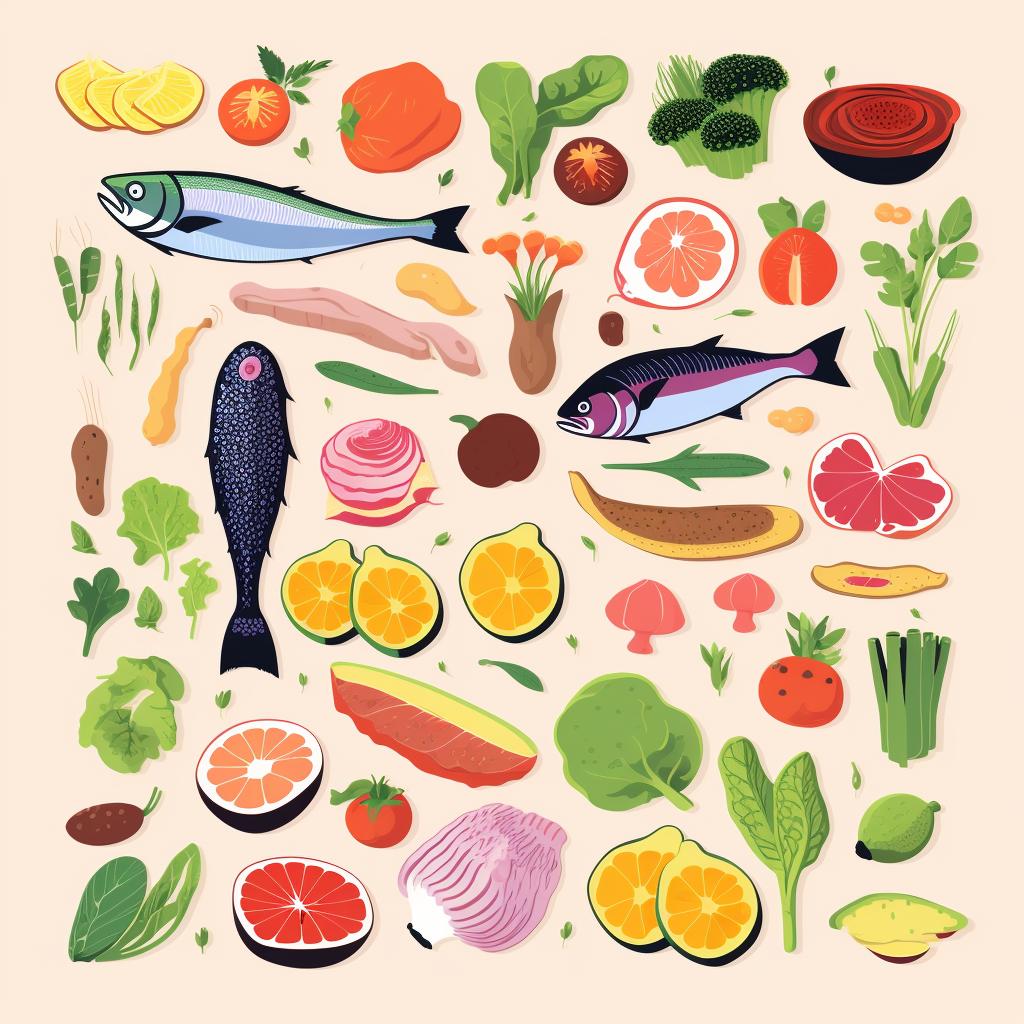 Variety of nutrient-dense foods