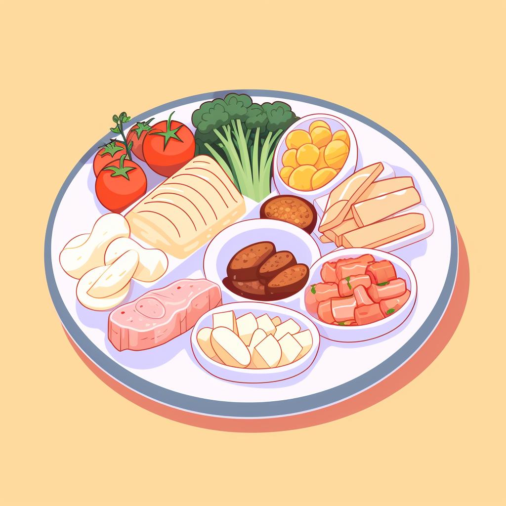 A plate gradually filling with more food.